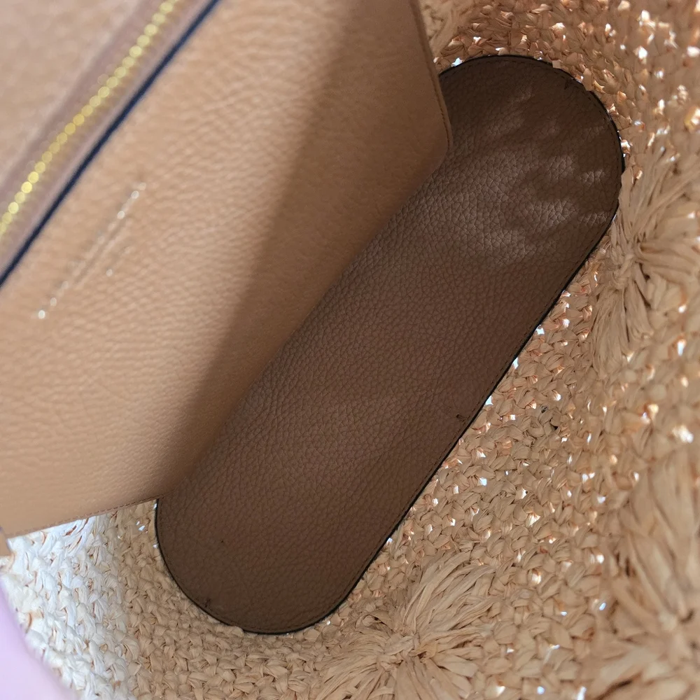 Strathberry Floral Raffia Basket Tote Straw Tan - Picture 11 of 15